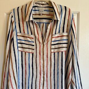 NIC + ZOE Painted Stripe Top XL